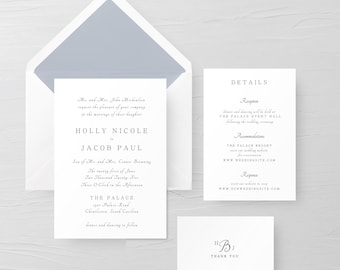 Wedding Invitations Set, Classic Wedding Invitations, Wedding Invitations with Thank You Cards, Wedding Invitations