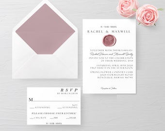 Wedding Invitations, Roman Numeral Wedding Invitation, Unique Wedding Invitations