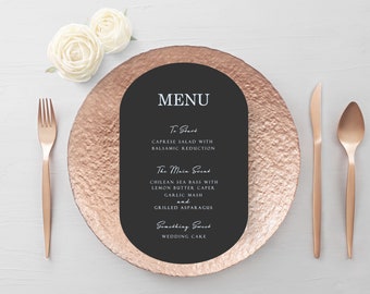 Wedding Menu Card, Event Menu Card, Double Arch Menu Card, Curvy Menu Card, Black Menu Card