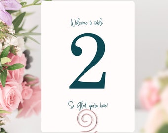 Table Numbers, Wedding Table Numbers, Event Table Numbers, Curvy Table Numbers