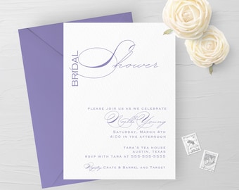 Bridal Shower Invitations, Lavender Bridal Shower Invitation