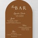 Arch Bar Menu, Arch Cocktail Menu, Bar Menu, Drink Menu, Wedding Menu ...