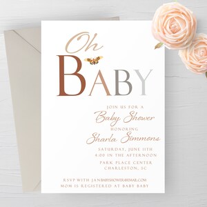Baby Shower Invitation, Neutral Baby Shower Invitation