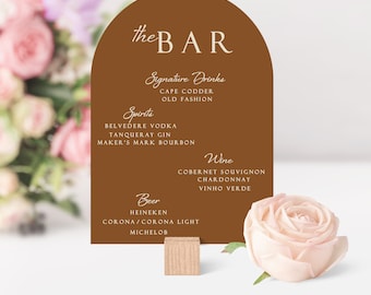 Arch Bar Menu, Arch Cocktail Menu, Bar Menu, Drink Menu, Wedding Menu, Party Menu, Signage, Wedding Decorations