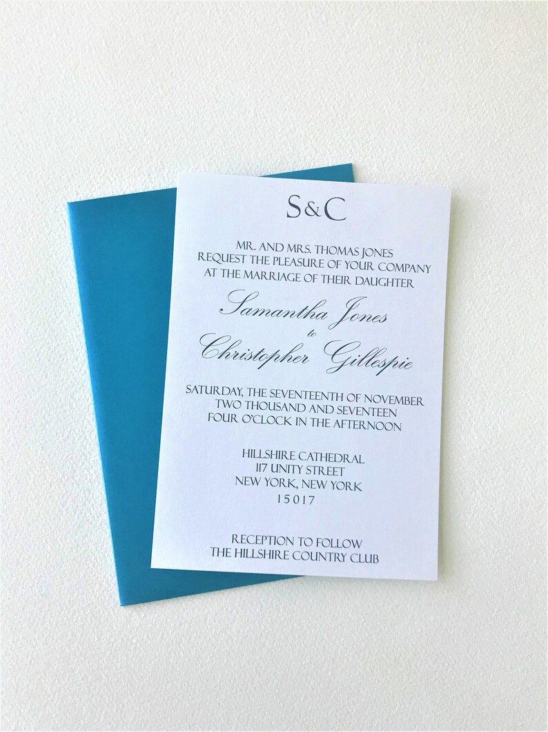Monogram Wedding Invitation Tiffany Blue Wedding Invitation Monogram Tiffany Invitation Sample