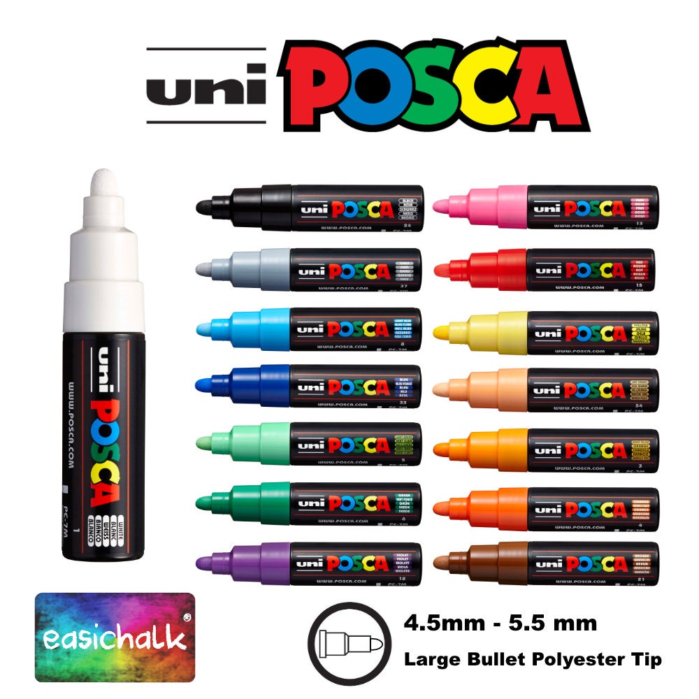 Posca Paint Marker PC7M 4.5mm 5.5mm Pen Fabric Metal Glass Etsy UK