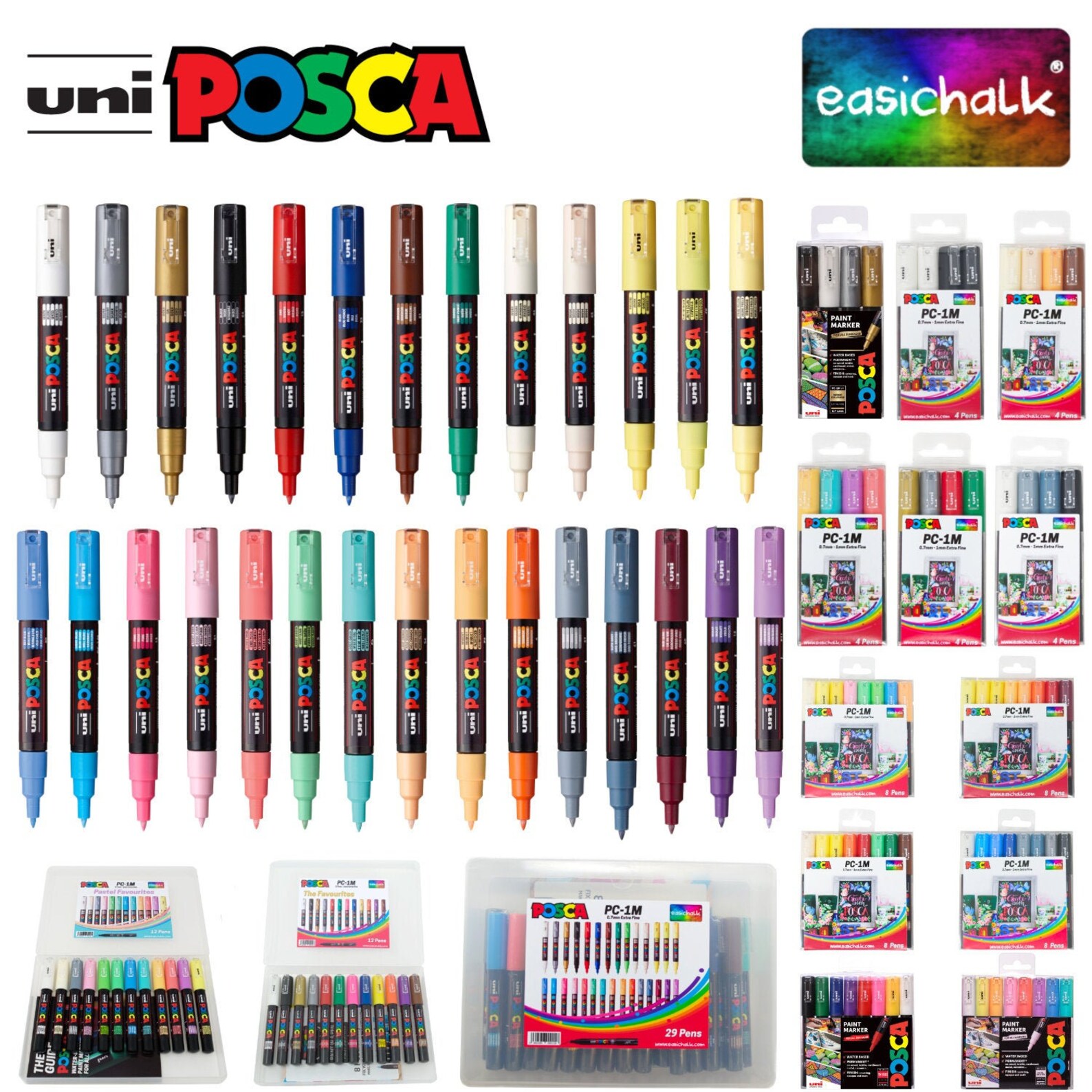 Posca Paint Marker PC1M 1mm Pen Fabric Metal Glass Rocks Etsy