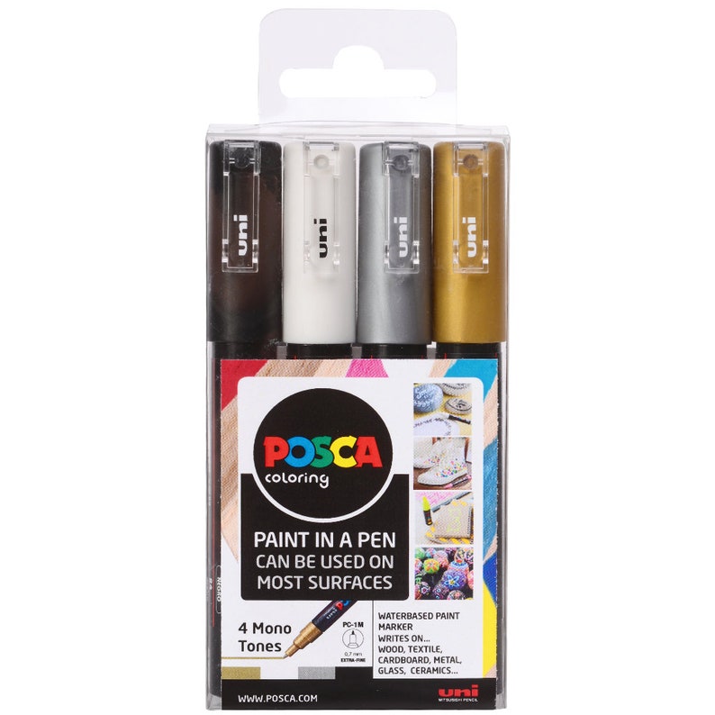 Posca Paint Marker PC1M 1mm Pen Fabric Metal Glass Rocks Etsy