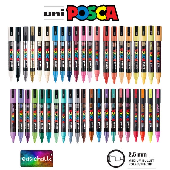 Uni Posca PC-5M Straw Yellow Paint Marker Pens Glass 2.5mm Medium Bullet Nib