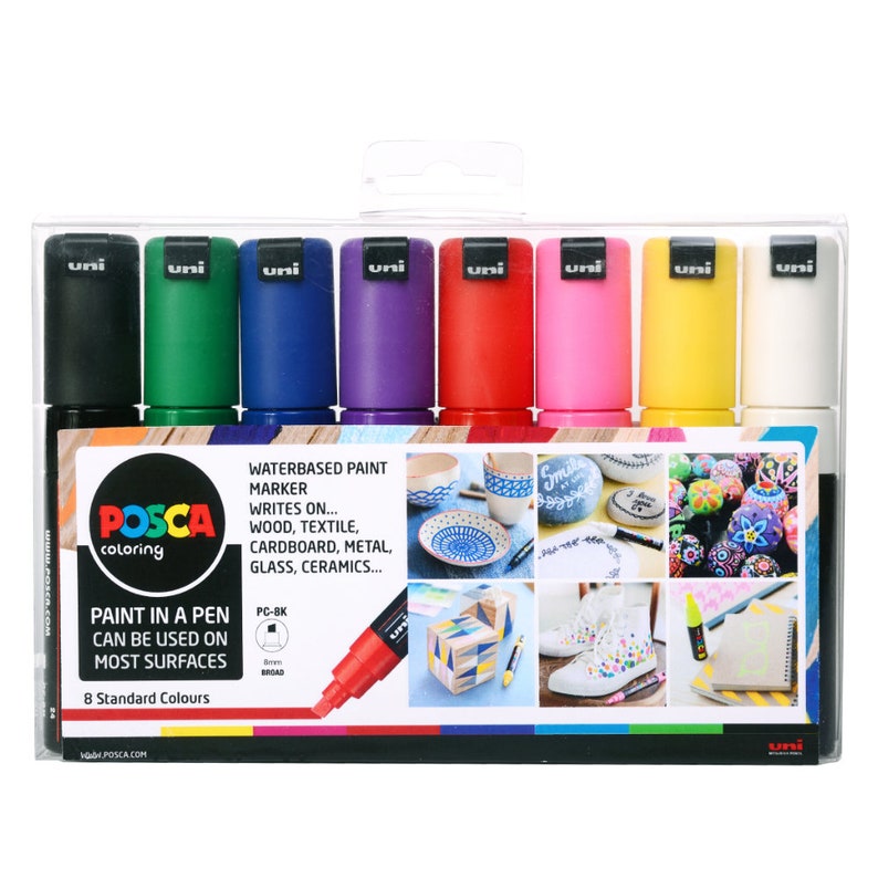 Posca Paint Marker PC8K 8mm Pen Fabric Metal Glass Rocks Etsy