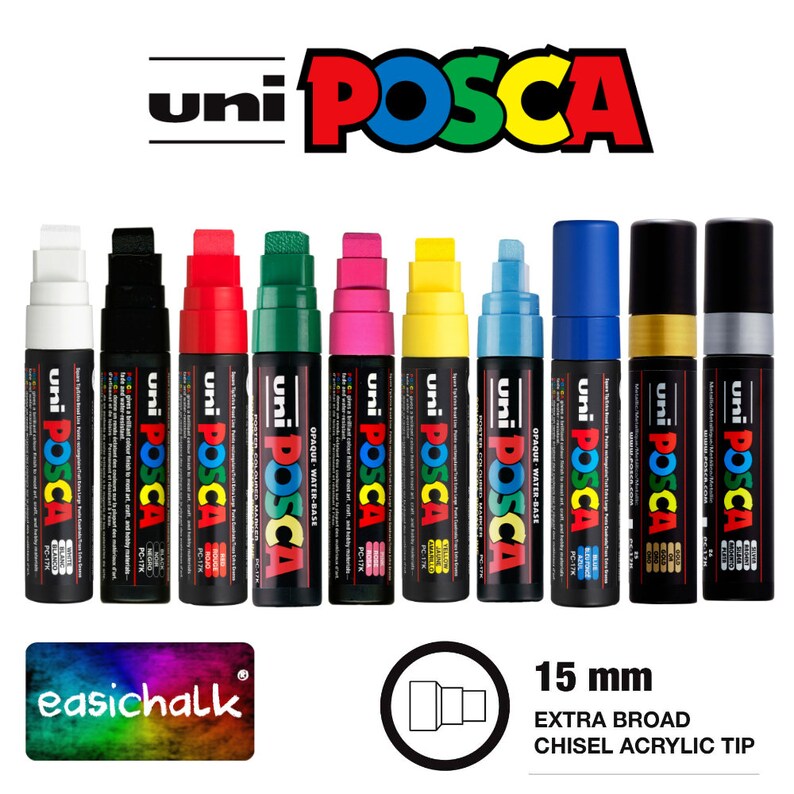 Posca Paint Marker PC17K 15mm Pen Fabric Metal Glass Rocks Etsy UK