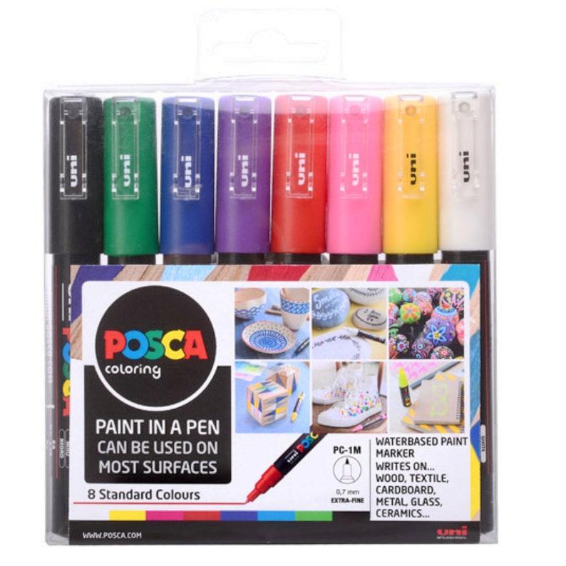 Posca Paint Marker PC1M 1mm Pen Fabric Metal Glass Rocks Etsy