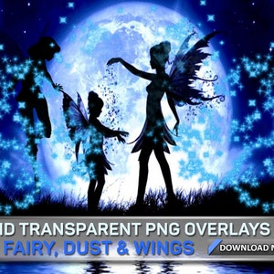 50 FAIRY TRANSPARENT PNG Photoshop Overlays, Magic Fairy Dust Overlays, Fairy Wings Overlays, Fairy Png Digital Background, Digital Backdrop
