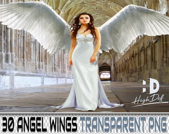 30 WINGS TRANSPARENT PNG Photoshop Overlays, Digital Textures, Backgrounds, Backdrops, Photo, Photography, Angel Wings, Fairy, Mist, Magic