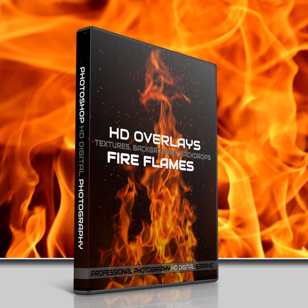 200 Fire Photoshop Overlays: Flame, Smoke, Spark (Digital Download)