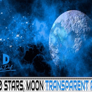 200 STARS, MOON TRANSPARENT Png Photoshop Overlays, Digital Texture, Background, Backdrop, Photography, Stars, Moon, Night, Sky, Effects
