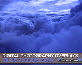 60 SKY & CLOUDS BACKGROUND Overlays - Cloud and Sky Photoshop Overlays , Digital Background, Digital Backdrop