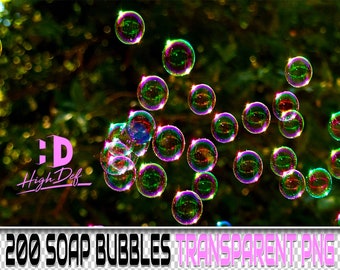 200 SOAP BUBBLES TRANSPARENT Png Photoshop Overlays, Digital Texture, Background, Backdrop, Photo, Photography, Png Bubbles, Bubble, Overlay