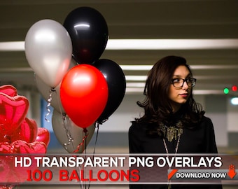 100 BALLOONS TRANSPARENT PNG Photoshop Overlays, Photography Overlays, Balloon Png Photoshop Overlays, Digital Background, Digital Backdrop