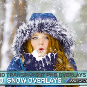 100 Schnee PNG Overlays: Transparente Photoshop Effekte (Digitaler Download)