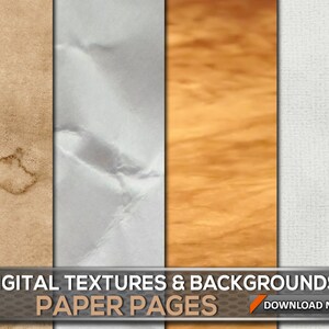 60 PAPER TEXTURES & Paper Backgrounds - Paper Photoshop Overlays, Paper Backdrops Digital Collection, Digital Background, Digital Backdrop