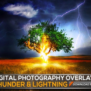 100 THUNDER LIGHTNING TRANSPARENT Png & Jpg Photoshop Overlays, Storm Sky Overlays, Lightnings, Digital Backdrop, Png Thunder, Png Lightning