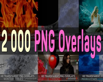 2000+ Photoshop PNG Overlays: Snow, Fire, Stars, Wedding (Digital Download)