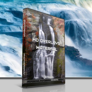200 WATERFALL PHOTOSHOP OVERLAYS, Digital Textures, Backgrounds, Backdrops, Photo, Photography, Waterfall, Water, River, Sea, Splash, Drops