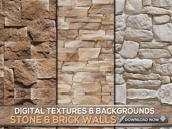 60 Brick And Stone Textures Backgrounds Brick And Stone Etsy