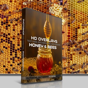 200 HONEY BEES PHOTOSHOP Overlays, Digital Textures, Backgrounds, Backdrops, Photo, Photography, Honey, Bees, Bumblebee, Insect, Nature, Bee