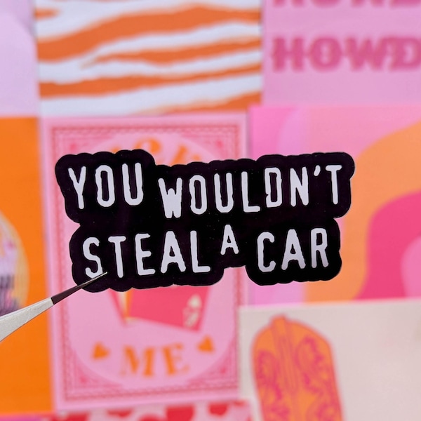 You Wouldn't Steal a Car Sticker: Y2K Meme Die Cut Sticker