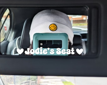 Custom Seat Name | Personalised Passenger | Girlfriend's Seat | Car Mirror Decal | Passenger Mirror | Rearview | Decal | Mirror Sticker