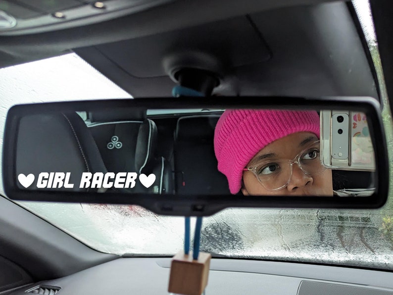 Girl Racer | Heart | Car Mirror Decal | Passenger Mirror | Rearview ...