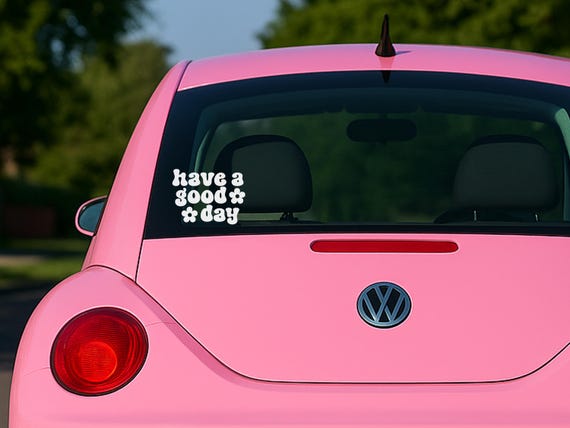Have a Good Day | Car Window Sticker | Rearview Car Window Decal | Car Decal | Daisy | Good Vibes | Hippie | Cute Decal | Cute Car Sticker
