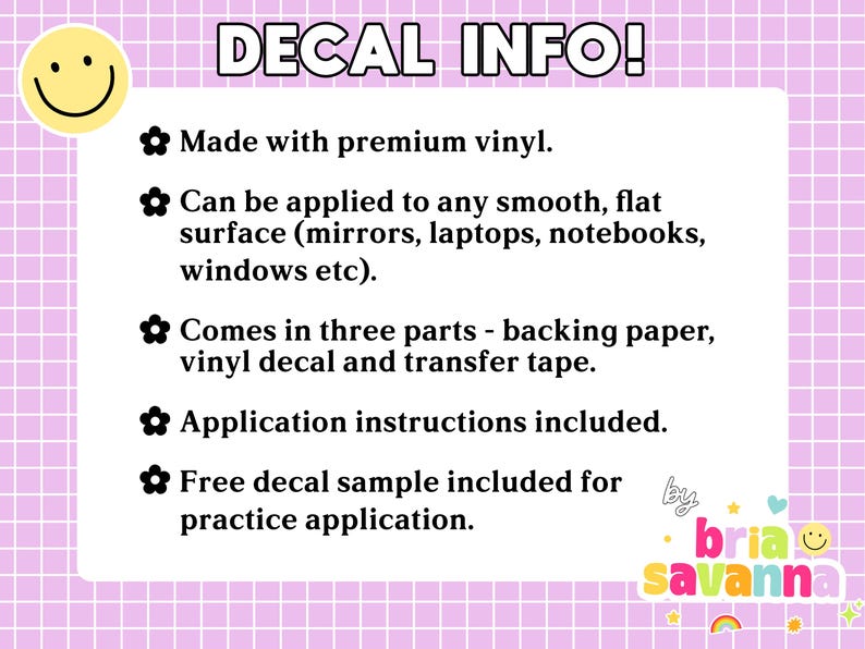 DECAL INFO!
