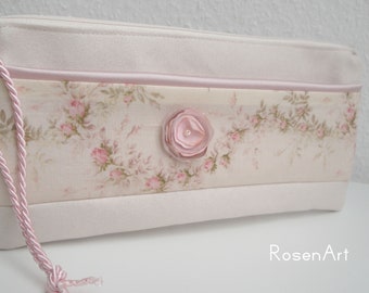 Brauttasche Clutch ivory elfenbein Rosen Märchen boho Braut clutch Unikat