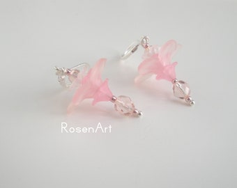 japanische Kirschblüten rosa Ohrringe jane austen Blüten Schmuck viktorianisch romantisch