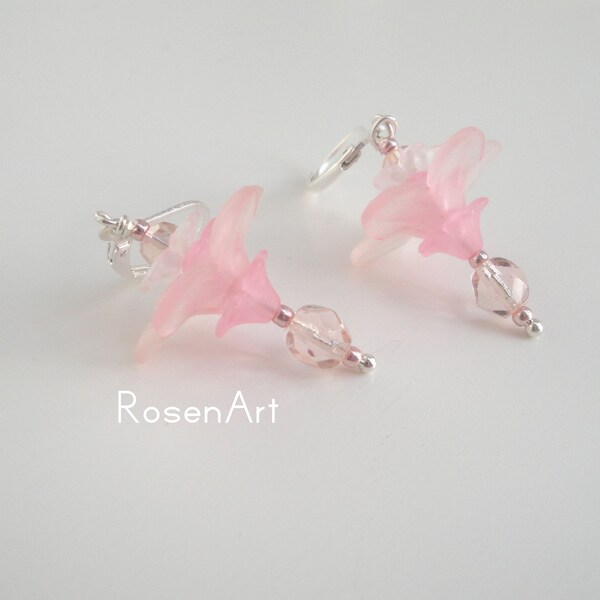 Japanese cherry blossoms pink earrings Hanami Jane Austen floral jewelry Victorian Romantic