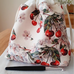 Dessous Tasche Projekttasche japanischer Beutel Kirschblüten Japandi