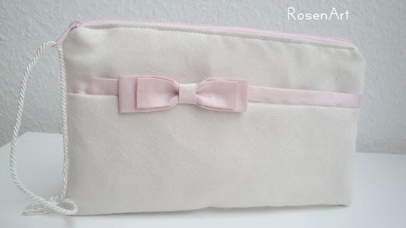 soft pink clutch bag
