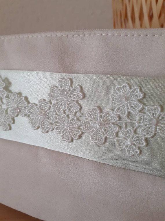 Brauttasche Braut Clutch vintage salbeigrün ivory japanische