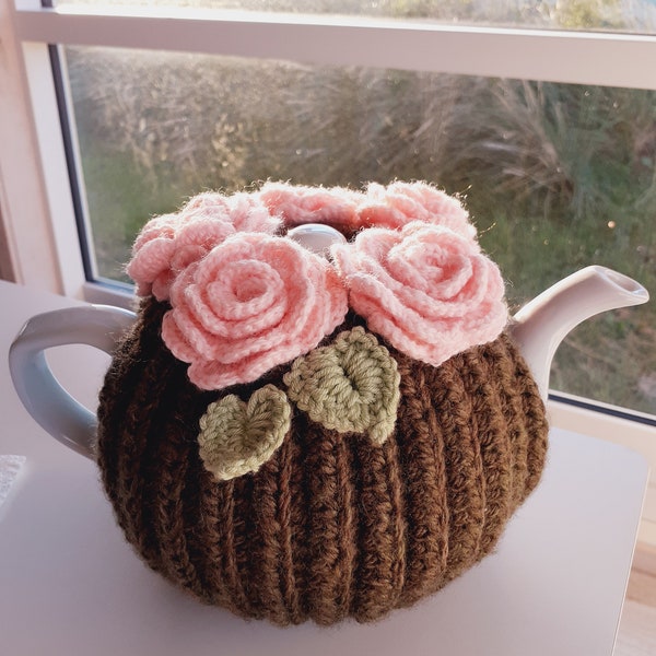 Tea cosy vintage Teekannen Wärmer Moos Rose