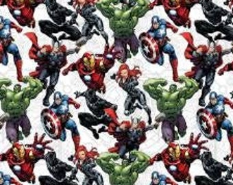 Marvel Avengers Unite Marvel Fabric Superhero Fabric Marvel Quilt Fabric Black Panther Boy Quilt Fabric Superheroes Captain America Hulk