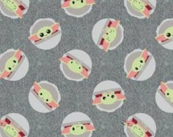 Baby Yoda Fabric Star Wars Fabric Gray Toss The Mandalorian Fabric Grogu Camelot Fabrics Disney Sewing Star Wars Sewing Quilt Fabric