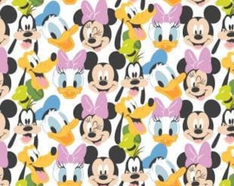 Disney Mickey Mouse Play All Day Here Comes the Fun Mickey Goofy Donald Pluto Daisy Duck Camelot Quilt Fabric D