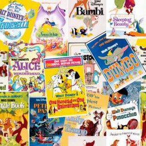 Pósteres de Disney La historia de amor más grande jamás contada Telas de Disney La Bella Durmiente Robin Hood Cenicienta Alicia en el País de las Maravillas 101 Dálmatas