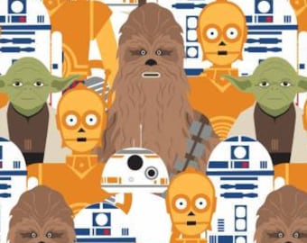 Star Wars Fabric Star Wars Characters Figures Camelot Fabrics Yoda Fabric Star Wars Quilt C3PO Fabric BB8 Chewbacca