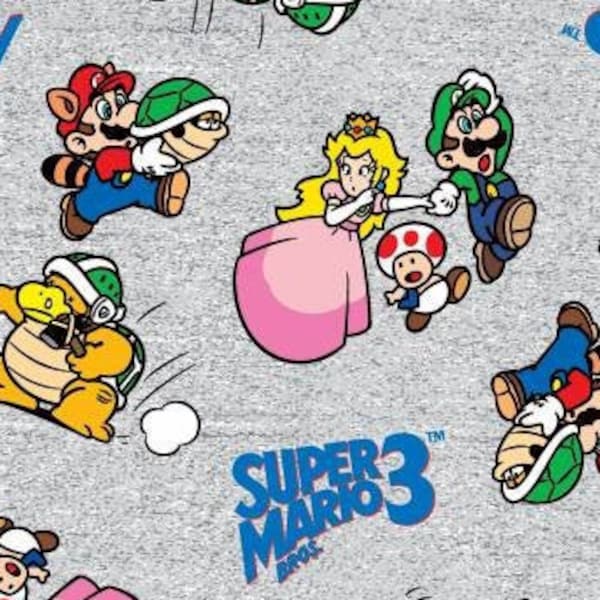 Mario Brothers Fabric Mario and Friends Nintendo Fabrics Gamer Quilt Fabric Video Game Mask Fabric Super Mario 3 Fabric Cotton  Quilt Fabric