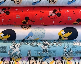 Mickey Mouse Fabric Bundle Mickey and Friends Fabric Disney Quilt Blue Star Wars Fat Quarters Half Yard Minnie Donald the Duck Goofy