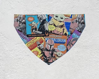 Star Wars Dog Over the Collar Mandalorian Bandana Pet Accessories Pet Gift Baby Yoda Grogu Small